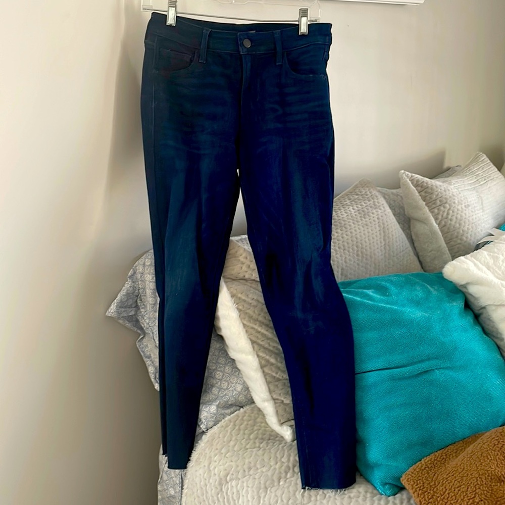 Never worn dark Old Navy jeans with fringed ankle!